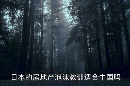  日本的房地產(chǎn)泡沫教訓適合中國嗎