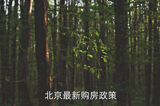  北京最新購房政策
