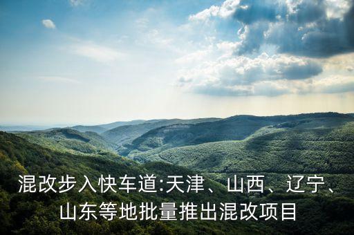 混改步入快車道:天津、山西、遼寧、山東等地批量推出混改項目