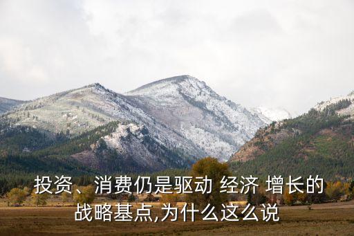  投資、消費仍是驅(qū)動 經(jīng)濟 增長的戰(zhàn)略基點,為什么這么說