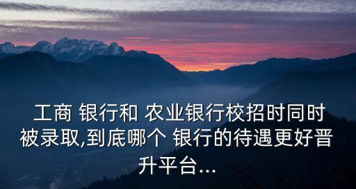  工商 銀行和 農(nóng)業(yè)銀行校招時(shí)同時(shí)被錄取,到底哪個(gè) 銀行的待遇更好晉升平臺...