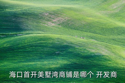  ?？谑组_美墅灣商鋪是哪個 開發(fā)商