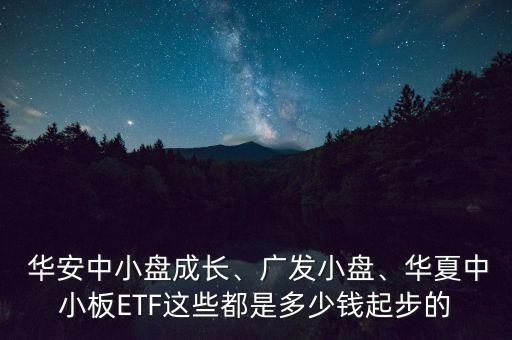  華安中小盤成長(zhǎng)、廣發(fā)小盤、華夏中小板ETF這些都是多少錢起步的
