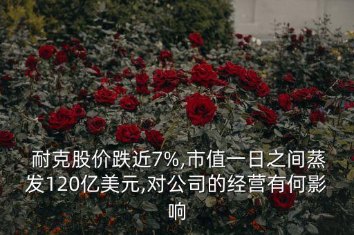  耐克股價跌近7%,市值一日之間蒸發(fā)120億美元,對公司的經(jīng)營有何影響