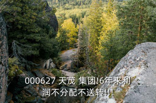 000627 天茂 集團!6年來利潤不分配不送轉(zhuǎn)!!!