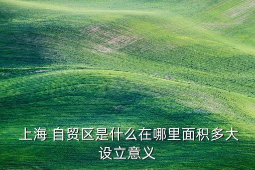  上海 自貿區(qū)是什么在哪里面積多大設立意義