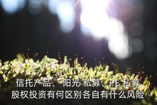 信托產(chǎn)品、 陽光 私募、PE 私募股權(quán)投資有何區(qū)別各自有什么風(fēng)險