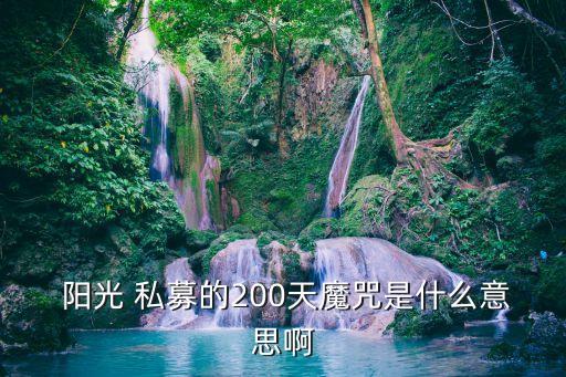  陽光 私募的200天魔咒是什么意思啊