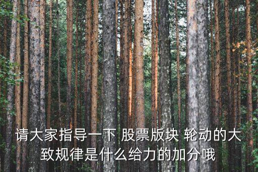 請大家指導(dǎo)一下 股票版塊 輪動的大致規(guī)律是什么給力的加分哦