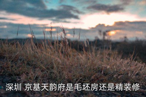 深圳 京基天韻府是毛坯房還是精裝修
