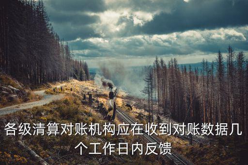 各級清算對賬機構應在收到對賬數(shù)據(jù)幾個工作日內(nèi)反饋