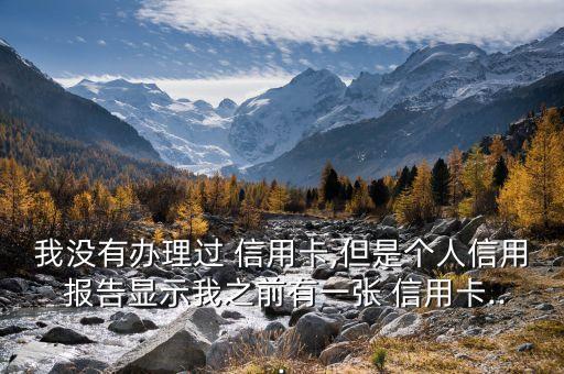 我沒有辦理過 信用卡,但是個(gè)人信用 報(bào)告顯示我之前有一張 信用卡...
