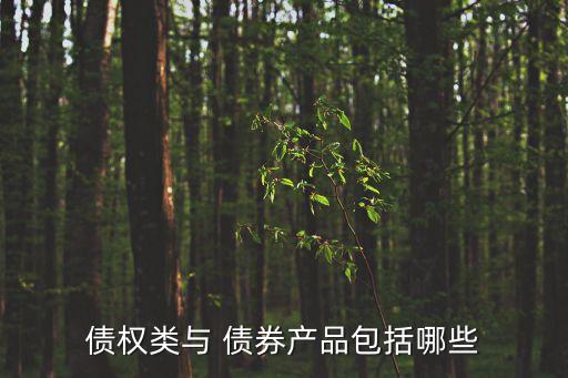 債權類與 債券產(chǎn)品包括哪些