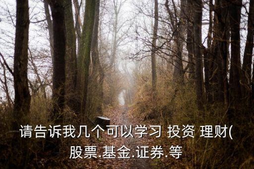請(qǐng)告訴我?guī)讉€(gè)可以學(xué)習(xí) 投資 理財(cái)(股票.基金.證券.等
