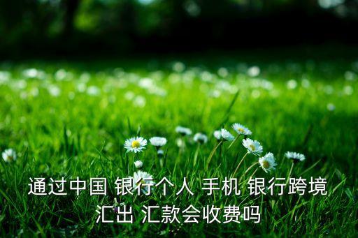 通過中國 銀行個人 手機(jī) 銀行跨境匯出 匯款會收費(fèi)嗎