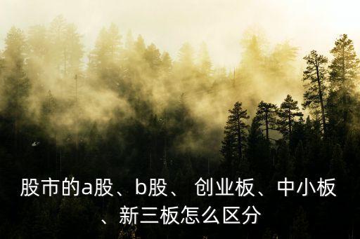 股市的a股、b股、 創(chuàng)業(yè)板、中小板、新三板怎么區(qū)分