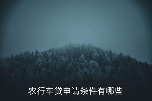 農(nóng)行車(chē)貸申請(qǐng)條件有哪些