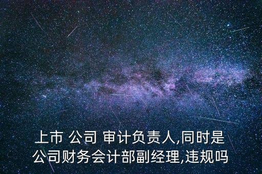  上市 公司 審計(jì)負(fù)責(zé)人,同時(shí)是 公司財(cái)務(wù)會(huì)計(jì)部副經(jīng)理,違規(guī)嗎