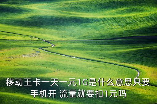 移動王卡一天一元1G是什么意思只要手機開 流量就要扣1元嗎