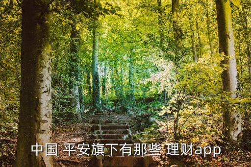 中國 平安旗下有那些 理財app