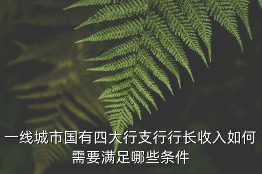一線城市國(guó)有四大行支行行長(zhǎng)收入如何需要滿足哪些條件