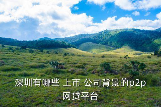 深圳有哪些 上市 公司背景的p2p網(wǎng)貸平臺(tái)