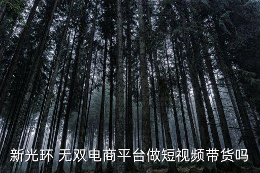 新光環(huán) 無雙電商平臺(tái)做短視頻帶貨嗎