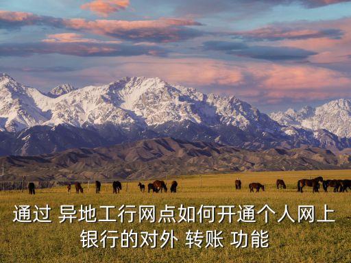 通過(guò) 異地工行網(wǎng)點(diǎn)如何開(kāi)通個(gè)人網(wǎng)上銀行的對(duì)外 轉(zhuǎn)賬 功能