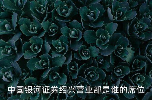 中國(guó)銀河證券紹興營(yíng)業(yè)部是誰(shuí)的席位
