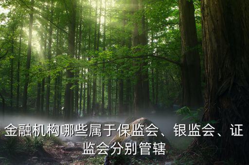 金融機(jī)構(gòu)哪些屬于保監(jiān)會(huì)、銀監(jiān)會(huì)、證監(jiān)會(huì)分別管轄