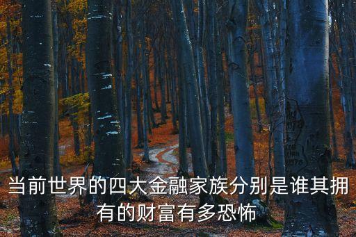 當(dāng)前世界的四大金融家族分別是誰其擁有的財富有多恐怖