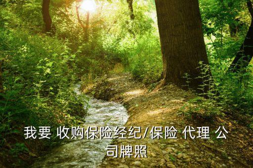我要 收購(gòu)保險(xiǎn)經(jīng)紀(jì)/保險(xiǎn) 代理 公司牌照