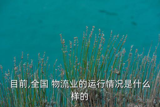 目前,全國(guó) 物流業(yè)的運(yùn)行情況是什么樣的