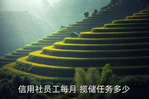 信用社員工每月 攬儲(chǔ)任務(wù)多少