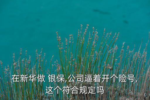 在新華做 銀保,公司逼著開個險號,這個符合規(guī)定嗎
