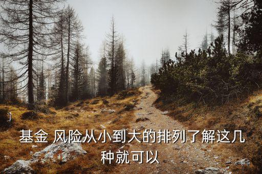  基金 風險從小到大的排列了解這幾種就可以