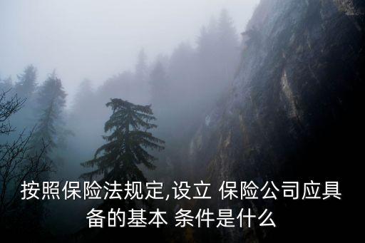 按照保險法規(guī)定,設立 保險公司應具備的基本 條件是什么