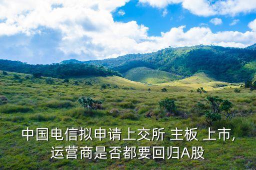 中國(guó)電信擬申請(qǐng)上交所 主板 上市,運(yùn)營(yíng)商是否都要回歸A股