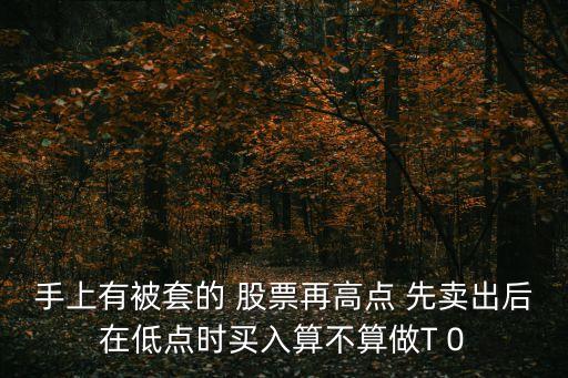 手上有被套的 股票再高點(diǎn) 先賣(mài)出后在低點(diǎn)時(shí)買(mǎi)入算不算做T 0