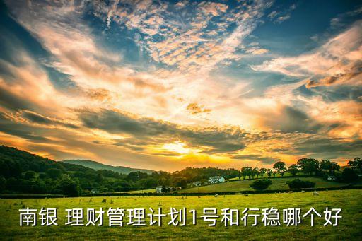 南銀 理財(cái)管理計(jì)劃1號(hào)和行穩(wěn)哪個(gè)好