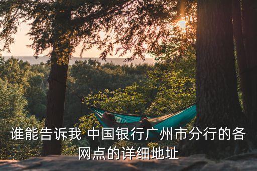 誰(shuí)能告訴我 中國(guó)銀行廣州市分行的各網(wǎng)點(diǎn)的詳細(xì)地址