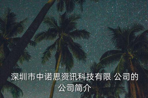  深圳市中諾思資訊科技有限 公司的 公司簡介