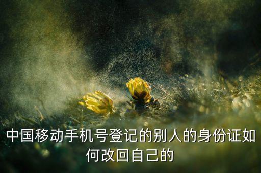 中國(guó)移動(dòng)手機(jī)號(hào)登記的別人的身份證如何改回自己的