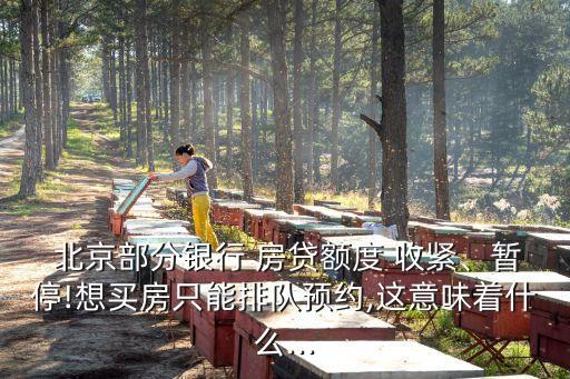  北京部分銀行 房貸額度 收緊、暫停!想買房只能排隊(duì)預(yù)約,這意味著什么...