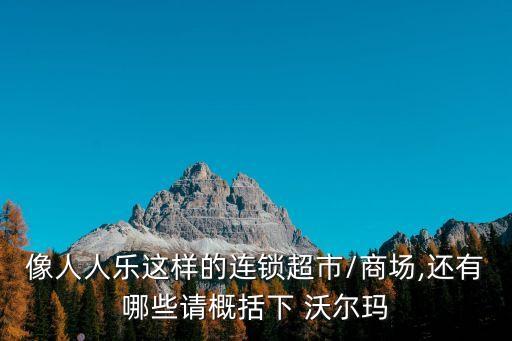像人人樂這樣的連鎖超市/商場,還有哪些請(qǐng)概括下 沃爾瑪