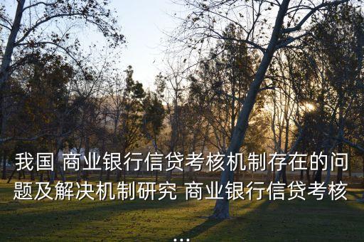 我國 商業(yè)銀行信貸考核機制存在的問題及解決機制研究 商業(yè)銀行信貸考核...