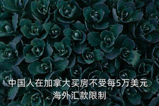 中國(guó)人在加拿大買(mǎi)房不受每5萬(wàn)美元 海外匯款限制