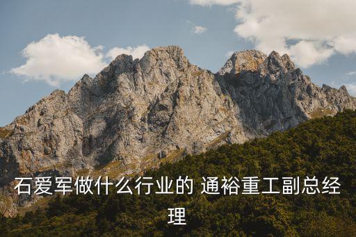 石愛(ài)軍做什么行業(yè)的 通裕重工副總經(jīng)理