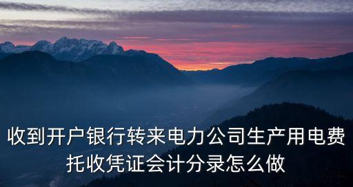 收到開戶銀行轉(zhuǎn)來電力公司生產(chǎn)用電費(fèi)托收憑證會計(jì)分錄怎么做
