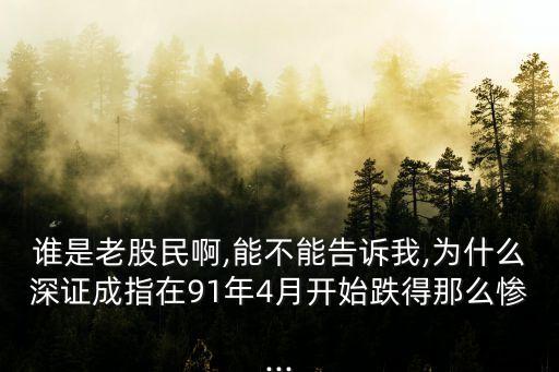 誰(shuí)是老股民啊,能不能告訴我,為什么深證成指在91年4月開(kāi)始跌得那么慘...
